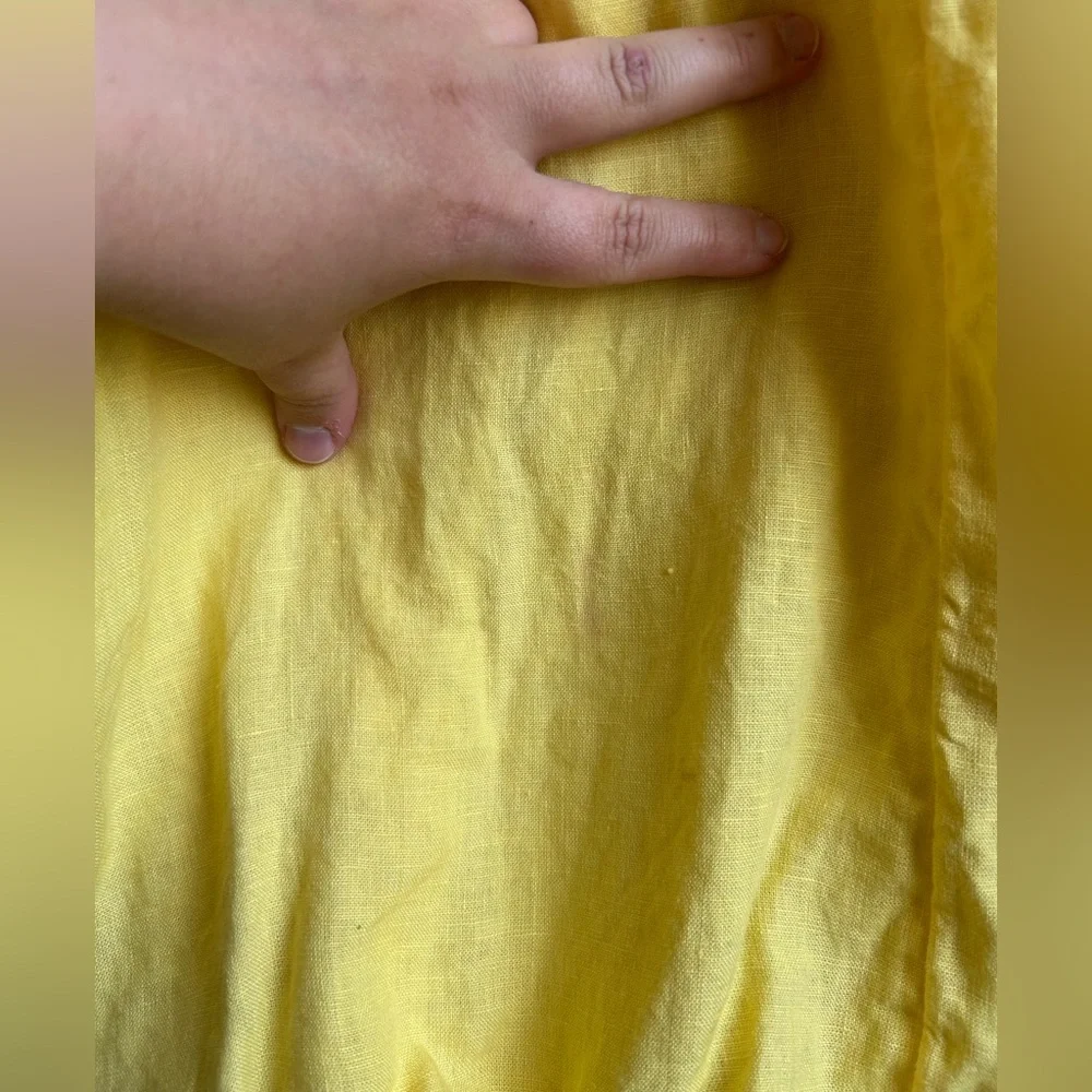 J. Crew Long Sleeved Linen Tiered Maxi Dress Sz‎ L/XL Yellow